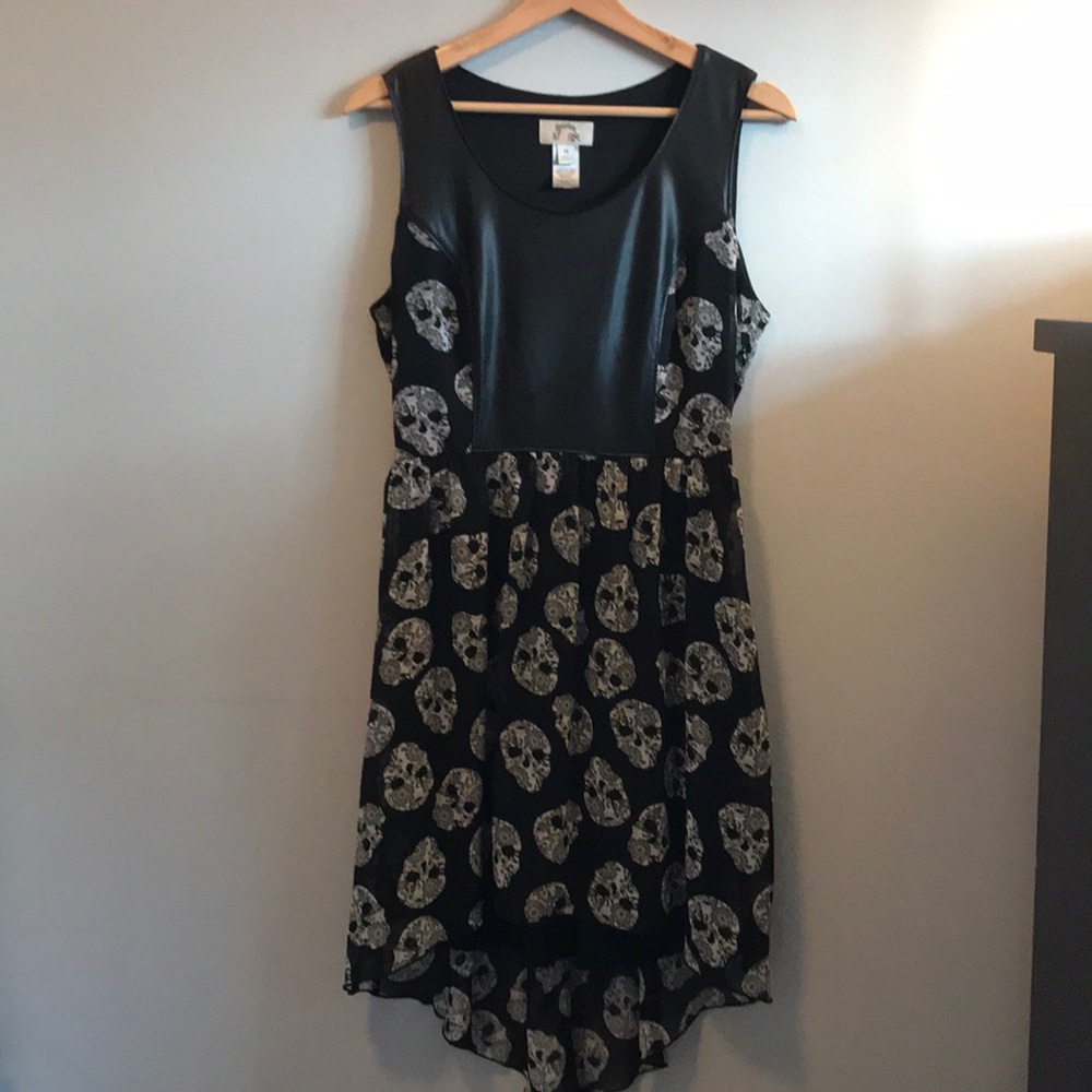 Sugar Skull dress w/faux leather